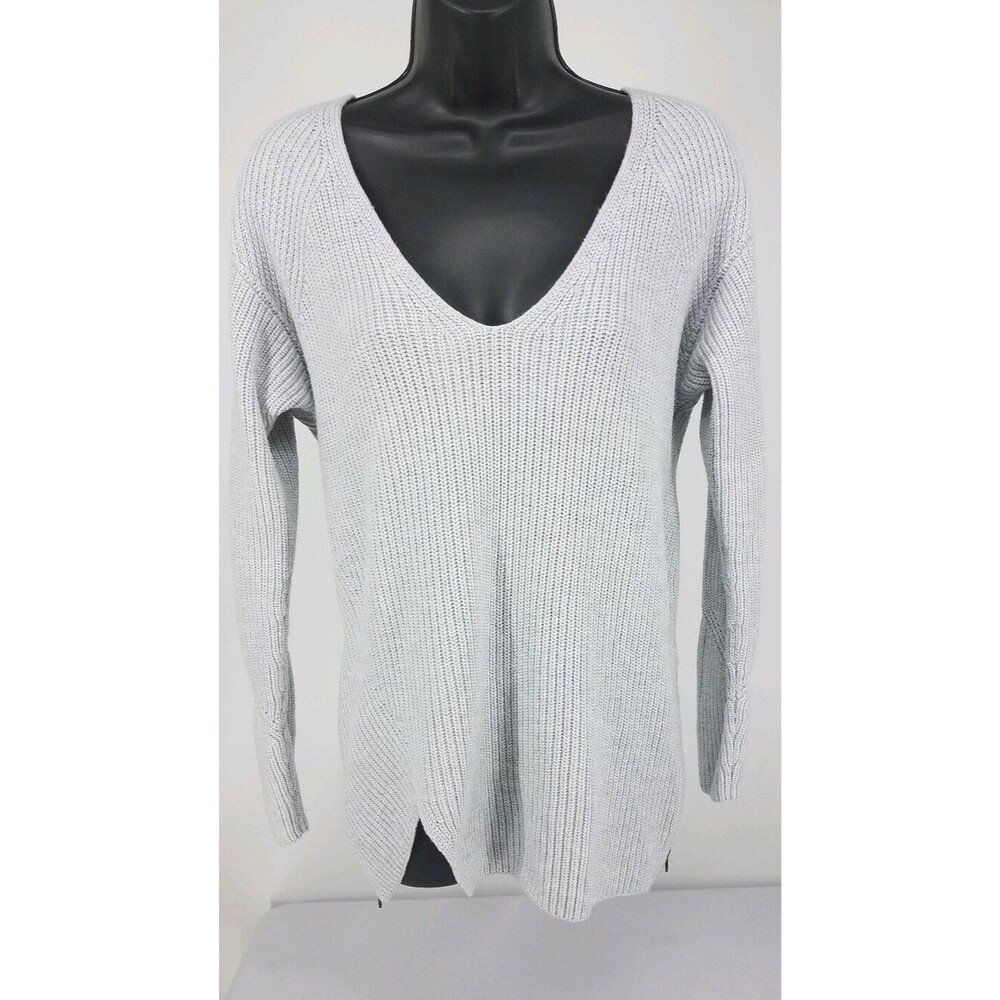 CAbi Deep V Pullover Sweater #3531 Gray Size S